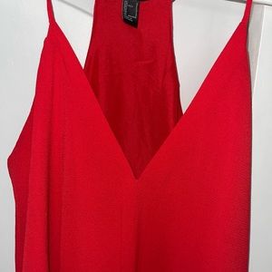 Fire Red Hot, V-Neck Long Dress